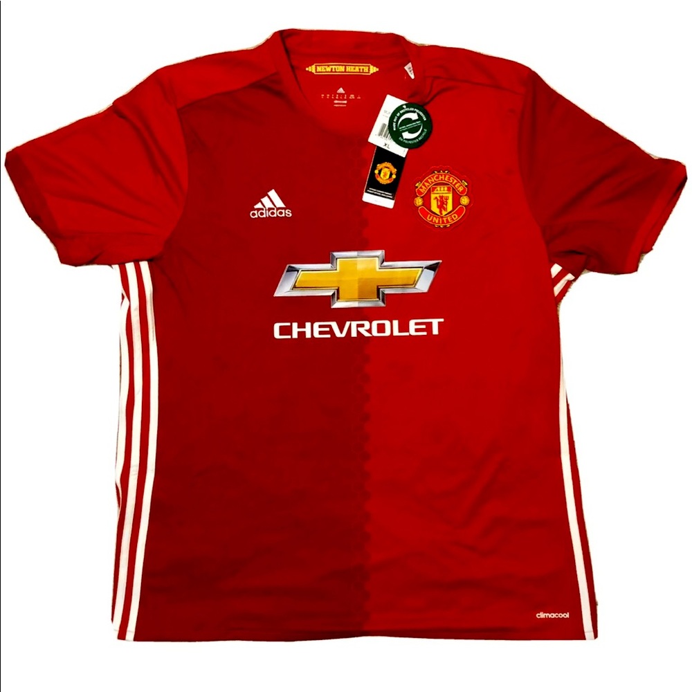 Manchester United Adidas 2016/17 Red Home Climacool Soccer Jersey Men’s XL NWT